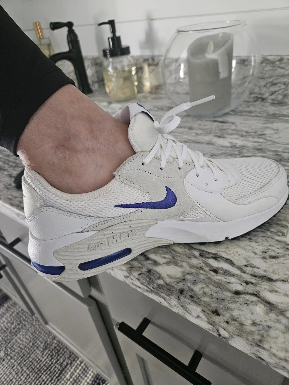 Nike Air Max Women's White Sneakers with Blue Swoosh